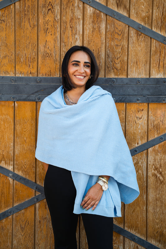 The Motion Shawl in Baby blue