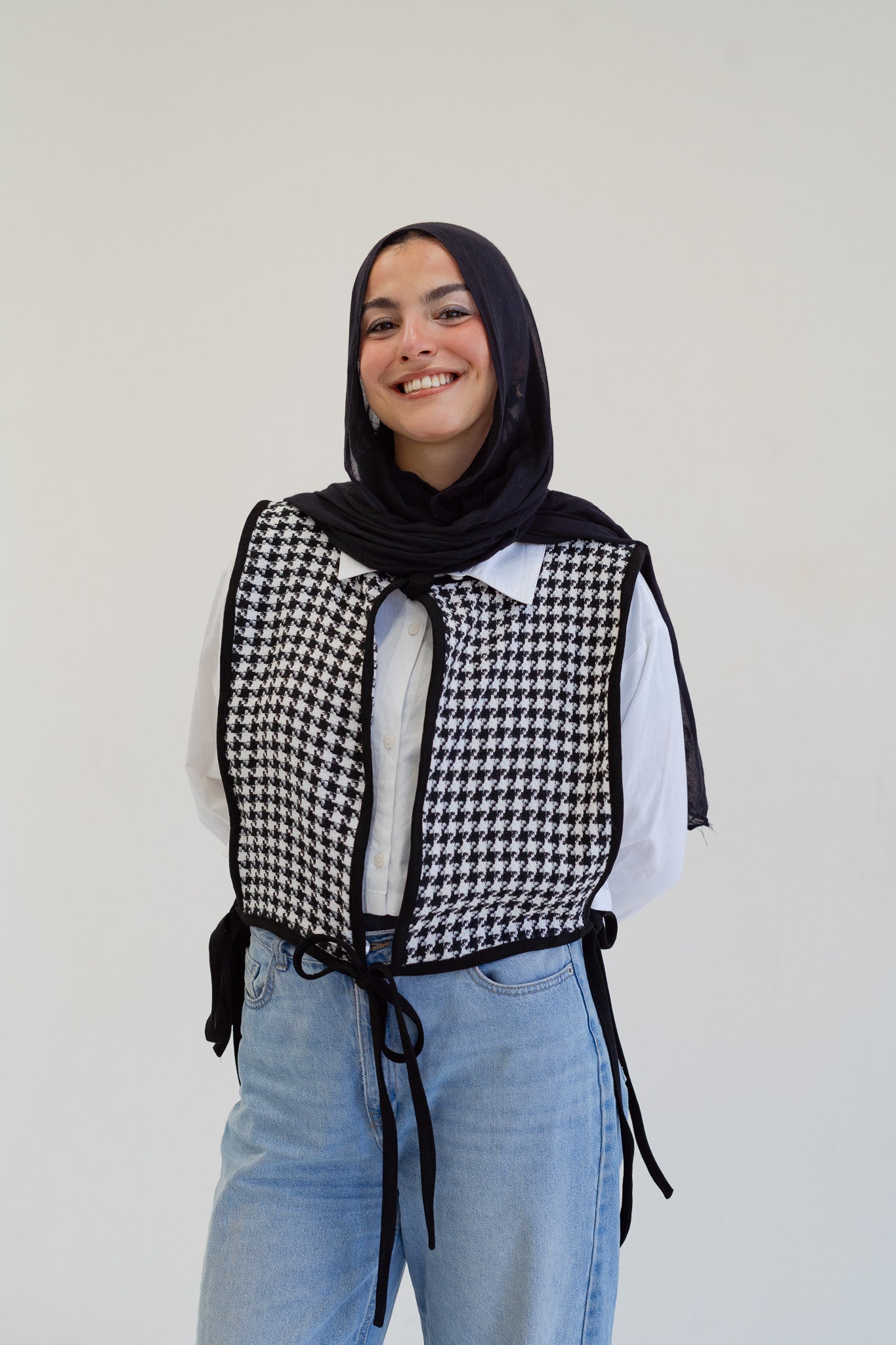 Checkered Wrap Around Vest