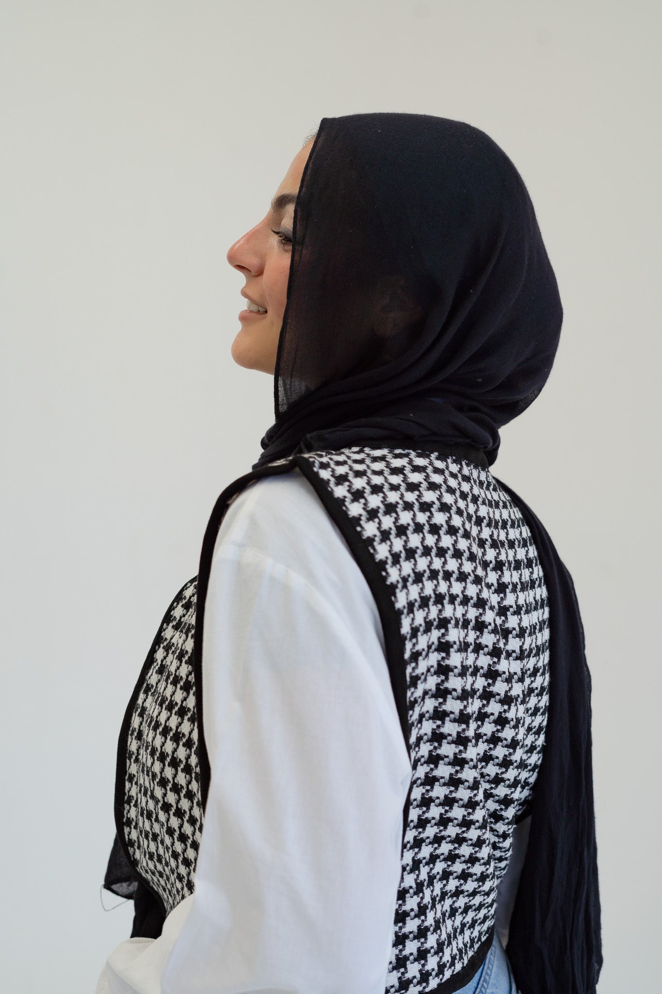 Checkered Wrap Around Vest