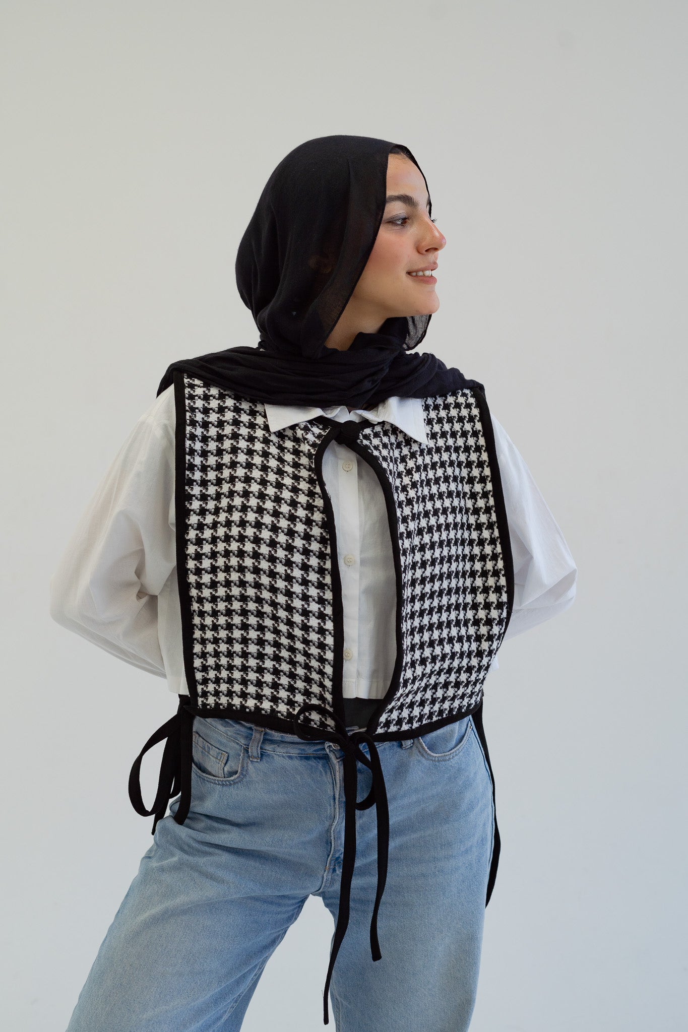 Checkered Wrap Around Vest