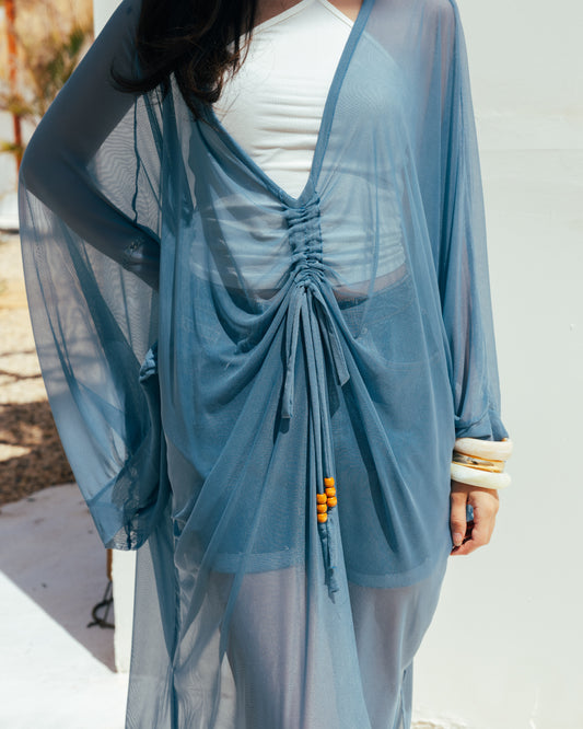Blue Haze-Mesh Coverup