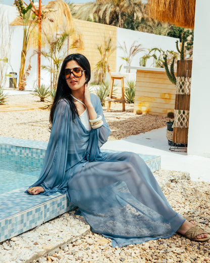 Blue Haze-Mesh Coverup