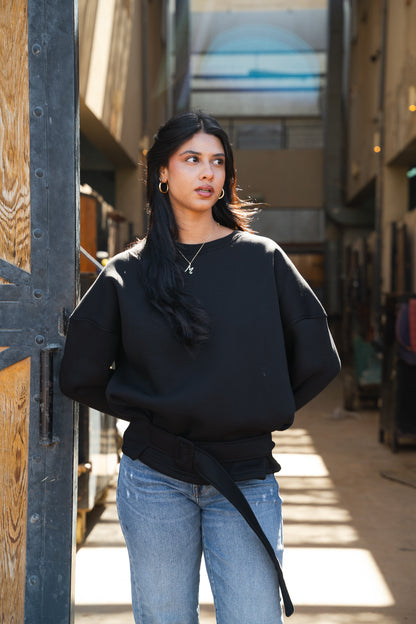 The Saddle Sweater in Black