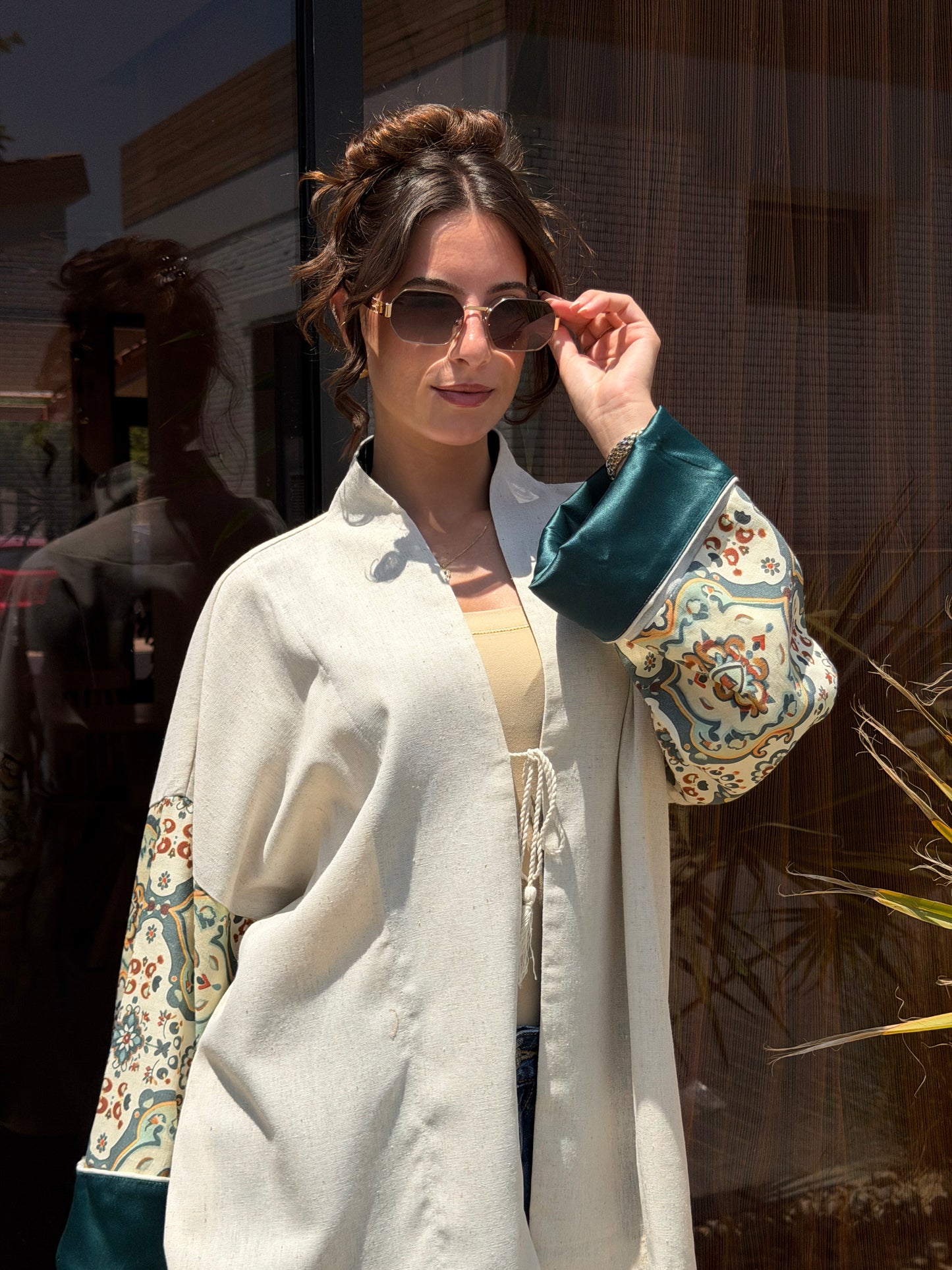 The Emerald breeze kimono