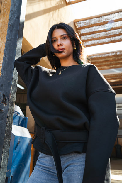 The Saddle Sweater in Black