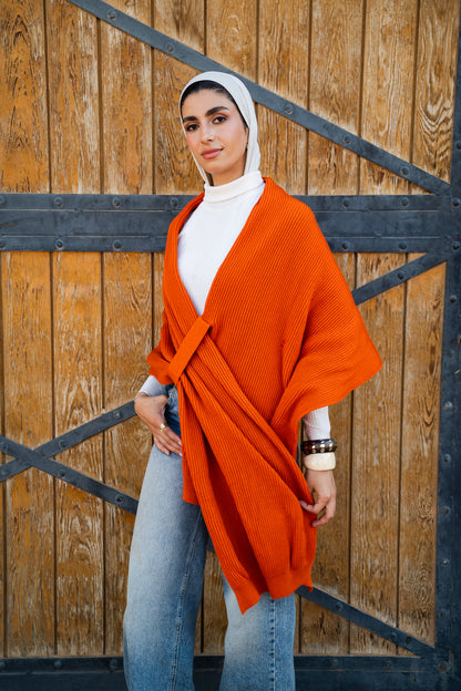 The Motion Shawl in orange