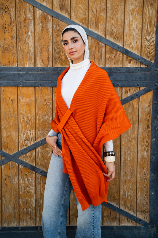 The Motion Shawl in orange