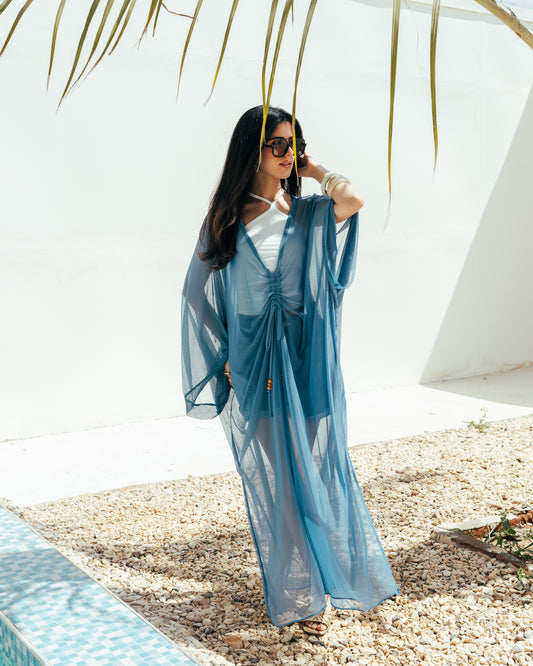 Blue Haze-Mesh Coverup
