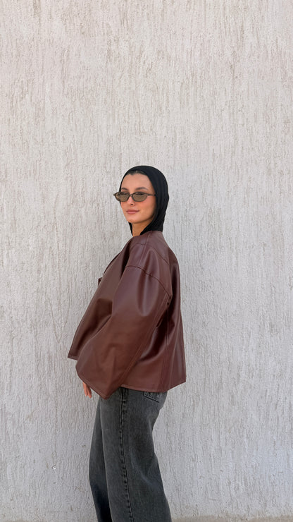 The Maroon Leather Jacket