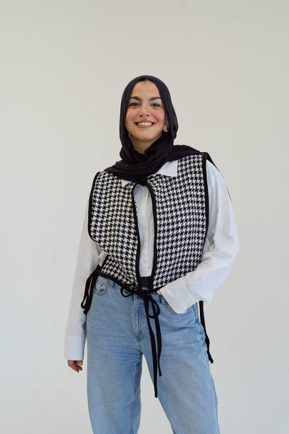 Checkered Wrap Around Vest