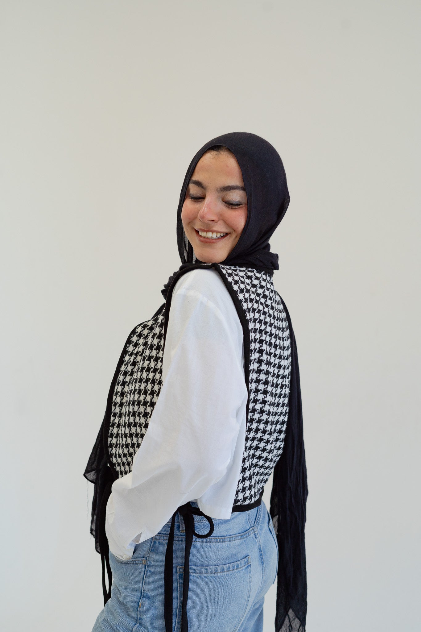 Checkered Wrap Around Vest