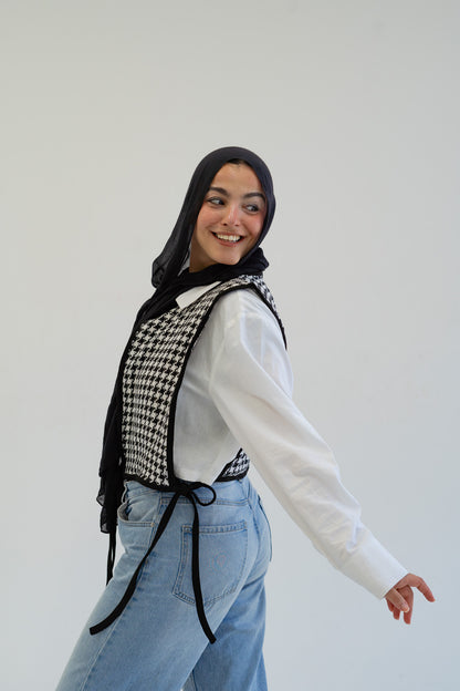 Checkered Wrap Around Vest