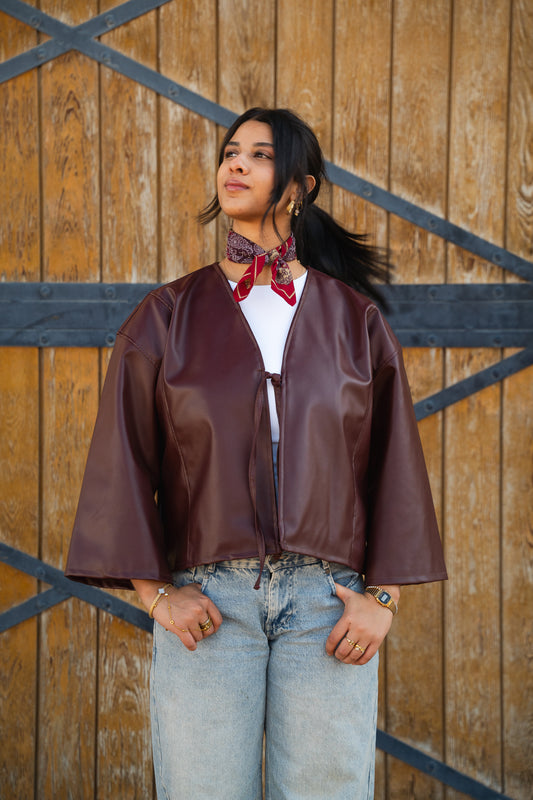 Maroon Leather Jacket