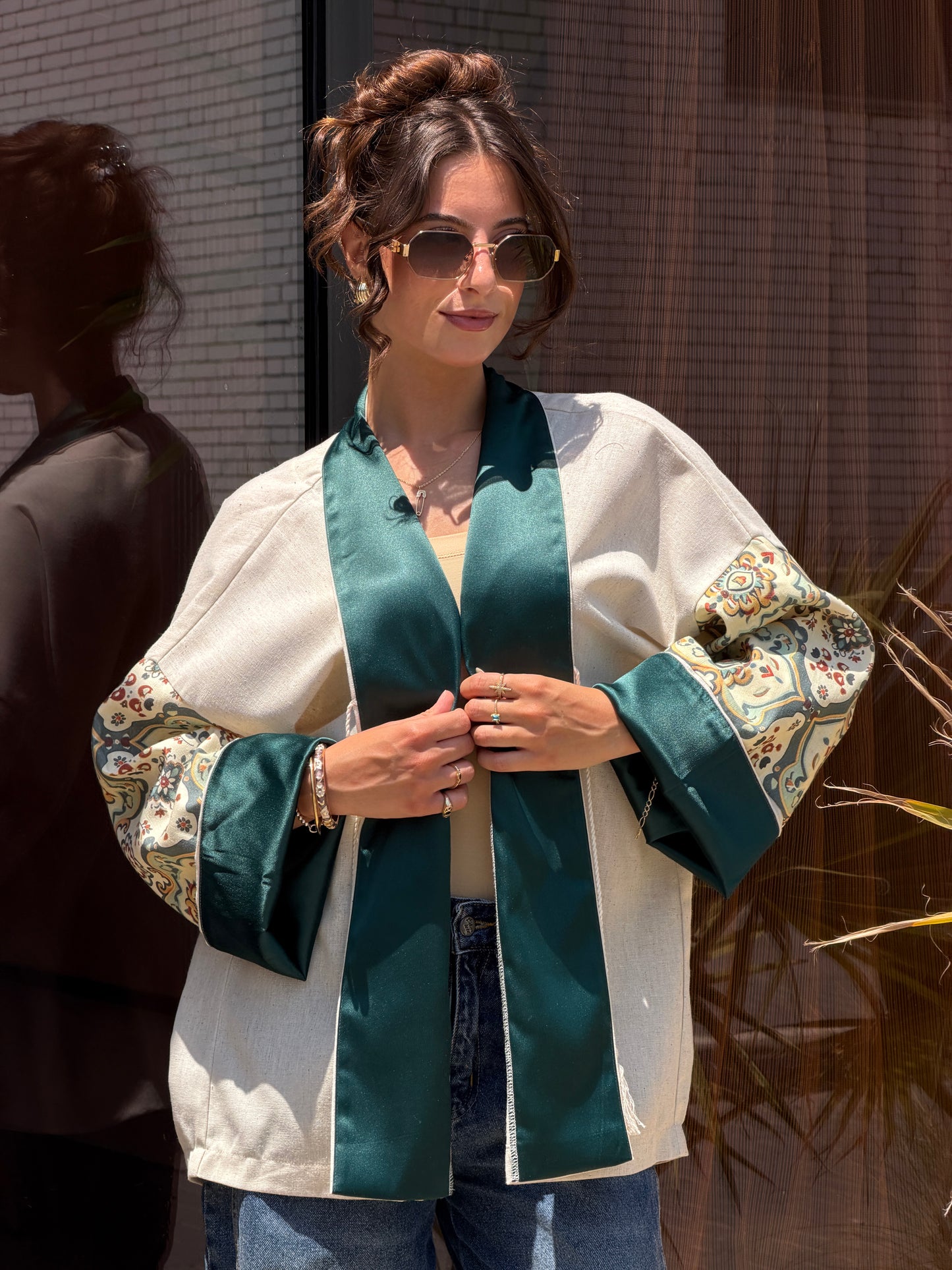 The Emerald breeze kimono